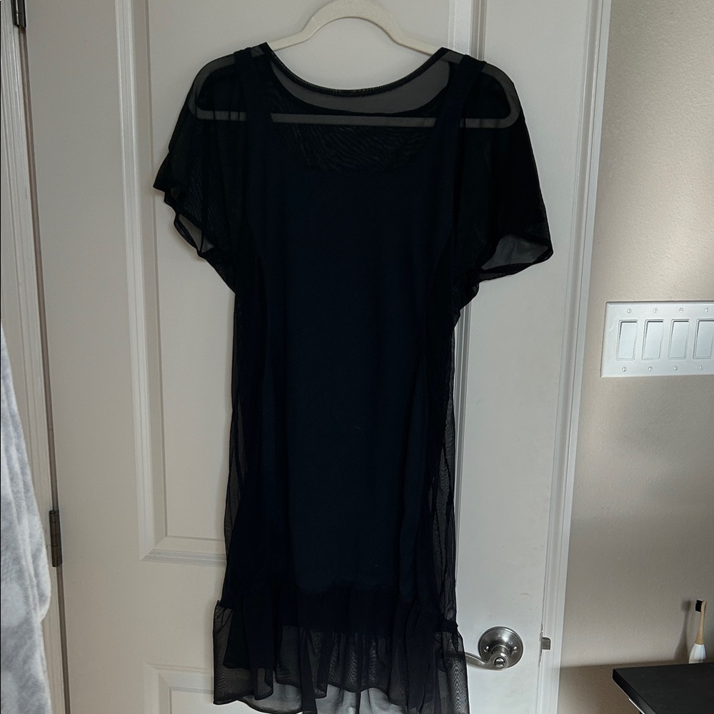 Black Sheer Overlay Dress